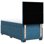 vidaXL Sommier à lattes de lit avec matelas bleu 90x200 cm velours