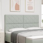 vidaXL Tête de lit Design en Blocs de Diamant Gris Clair 180 cm Velours