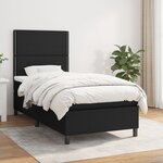 vidaXL Sommier à lattes de lit avec matelas Noir 90x190 cm Tissu