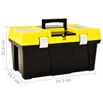 vidaXL Boîte à outils Plastique 595x337x316 mm Jaune