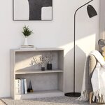 vidaXL Bibliothèque Gris béton 80 x 24 x 75 cm Aggloméré