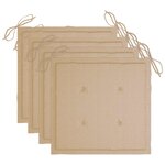vidaXL Chaises de jardin et coussins lot de 4 Gris Bois acacia massif