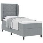 Lit à ressorts avec matelas vidaXL en gris clair  80x200 cm  tissu