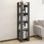 vidaXL Bibliothèque/Séparateur de pièce Gris 41x35x160 cm Pin massif