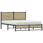 vidaXL Cadre de lit en métal avec tête de lit chêne sonoma 137x190 cm