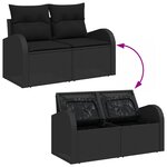 Ensemble de Canapé de Jardin 6 pièces avec Coussins en Poly Rattan Noir