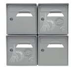 Pack de 4 boîtes aux lettres murales - 2x "Paris est belle" - 2x "Gris souris"