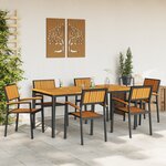 vidaXL Ensemble de salle à manger de jardin 7 pièces en bois massif d'acacia et métal