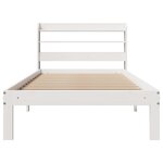 vidaXL Cadre de lit avec tête de lit blanc 90x200cm bois de pin massif