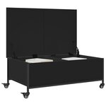 vidaXL Table basse avec roulettes noir 91x55x34 cm bois d'ingénierie