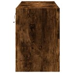 vidaXL Meuble TV mural avec lumières LED chêne fumé 80x31x45 cm