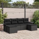 vidaXL Ensemble de Canapé de Jardin Ensemble de 5 Noir