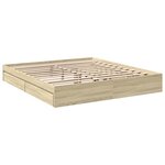 vidaXL Cadre de lit avec tiroirs sans matelas chêne sonoma 200x200 cm