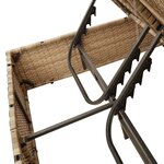vidaXL Chaise longue double avec coussins et parasol beige poly rotin