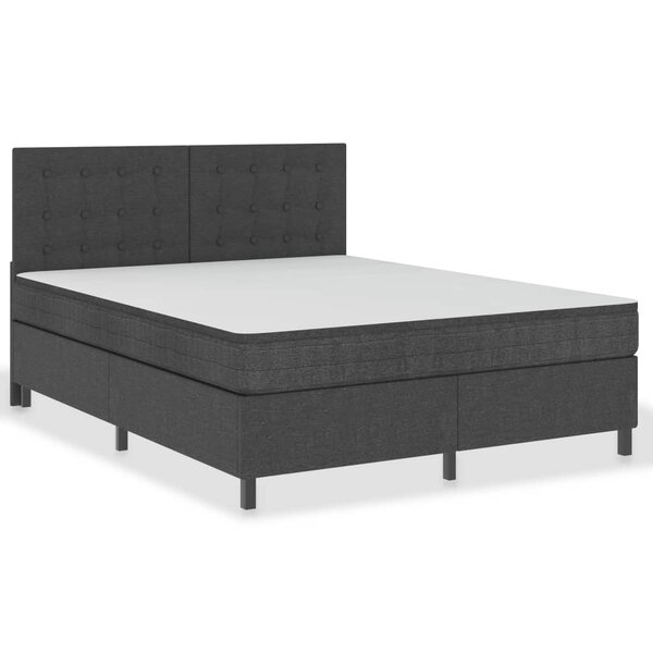 vidaXL Sommier à lattes de lit Gris foncé Tissu 160x200 cm