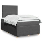 vidaXL Sommier à lattes de lit avec matelas Gris foncé 120x200cm Tissu