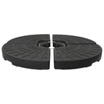 vidaXL Socle de parasol en forme d'éventail 4 Pièces Noir