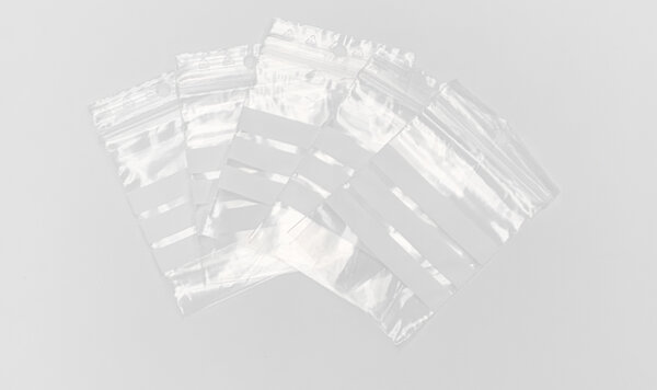 Lot de 2000 Sachets zip avec bandes blanches d’écriture 50µ 60×80mm
