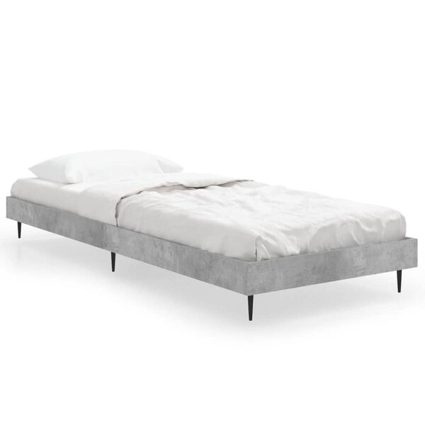 vidaXL Cadre de lit sans matelas gris béton 75x190 cm