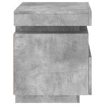 vidaXL Armoires de chevet avec lumières LED 2 Pièces gris béton