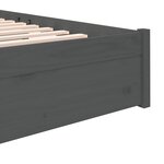 vidaXL Cadre de lit sans matelas gris bois massif 135x190 cm