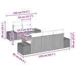 vidaXL Ensemble de Canapé de Jardin 6 pièces avec Coussins en Rattan Gris