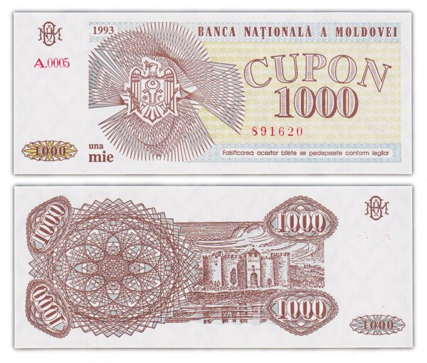 Billet de Collection 1000 cupon 1993 Moldavie - Neuf - P3