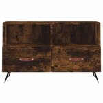 vidaXL Meuble TV Chêne fumé 80x36x50 cm Bois d'ingénierie