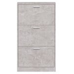 vidaXL Armoire à chaussures Gris béton 59x17x108 cm Bois d'ingénierie