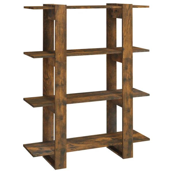 vidaXL Bibliothèque/Séparateur de pièce Chêne fumé 100x30x123 5 cm