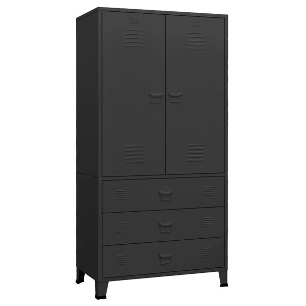 vidaXL Garde-robe industrielle Noir 90x50x180 cm Métal