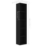 vidaXL Bibliothèque Noir 40x30x189 cm Bois d’ingénierie