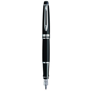 Waterman expert stylo plume  noir mat  plume moyenne  encre bleue  coffret cadeau
