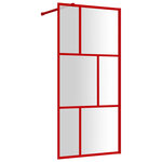 vidaXL Paroi de douche avec verre ESG transparent rouge 80x195 cm