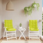 vidaXL Coussins de chaise à dossier bas lot de 2 vert vif