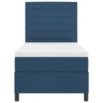 vidaXL Lit à Ressorts avec Matelas Bleu Simple en Tissu