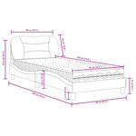 vidaXL Lit avec matelas gris foncé 90x190 cm tissu