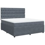 vidaXL Sommier à lattes de lit et matelas Gris foncé 180x200cm Velours