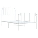 vidaXL Cadre de lit métal sans matelas avec pied de lit blanc 90x190cm