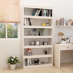 vidaXL Bibliothèque/Séparateur de pièce Blanc 100x30x200 cm Pin massif