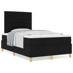 vidaXL Lit à ressorts avec matelas noir petit lit double en tissu