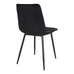 2 chaises de salle à manger en velours polyester noir avec pieds noirs