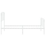 vidaXL Cadre de lit métal sans matelas et pied de lit blanc 107x203 cm