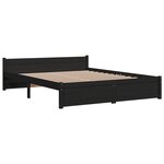 vidaXL Cadre de lit Noir Bois massif 150x200 cm Très grand