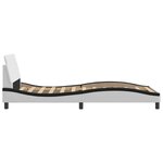 vidaXL Cadre de lit sans matelas blanc et noir 100x200 cm similicuir