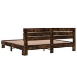 vidaXL Cadre de lit sans matelas chêne fumé 200x200 cm