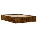 vidaXL Cadre de lit avec tiroirs sans matelas chêne fumé 135x190 cm
