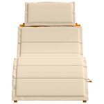 Chaises longues vidaXL avec coussins 2 Pièces Beige en bois d'acacia solide