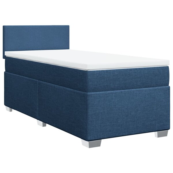 vidaXL Sommier à lattes de lit avec matelas Bleu 80x200 cm Tissu