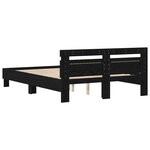 vidaXL Cadre de lit noir Chêne noir Bois 140 x 190 cm Durable